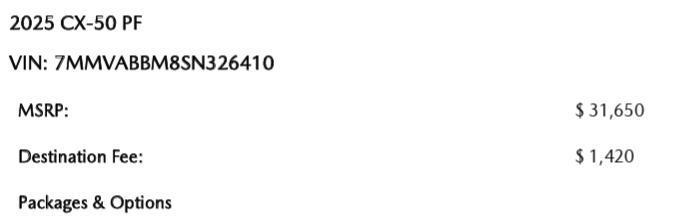 Mazda CX-50 2.5 S Preferred 2025