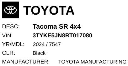 Toyota Tacoma SR Double Cab 4WD 2024
