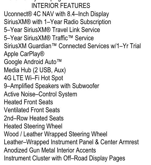 Jeep Grand Cherokee Overland 4WD 2020