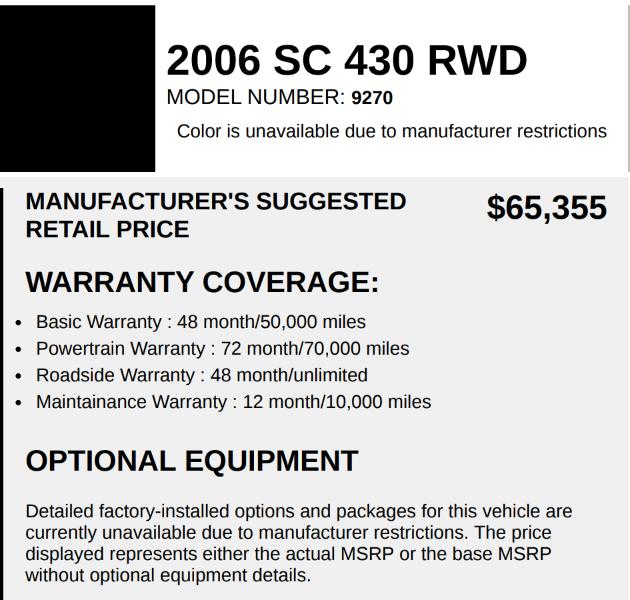 Lexus SC 430 Convertible 2006
