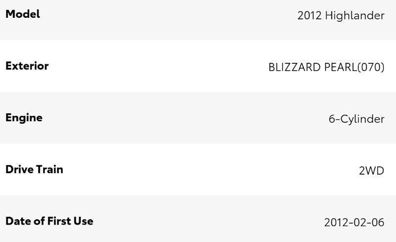 Toyota Highlander SE FWD V6 2012