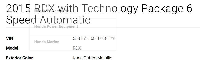 Acura RDX 6-Spd AT w/ Technology Package 2015