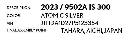 Lexus IS 300 RWD 2023