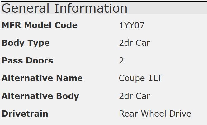 Chevrolet Corvette Coupe LT1 2009