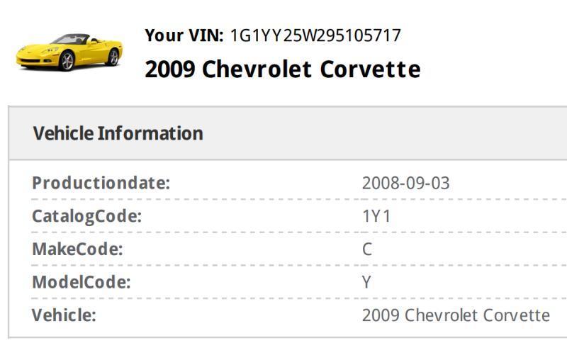 Chevrolet Corvette Coupe LT1 2009