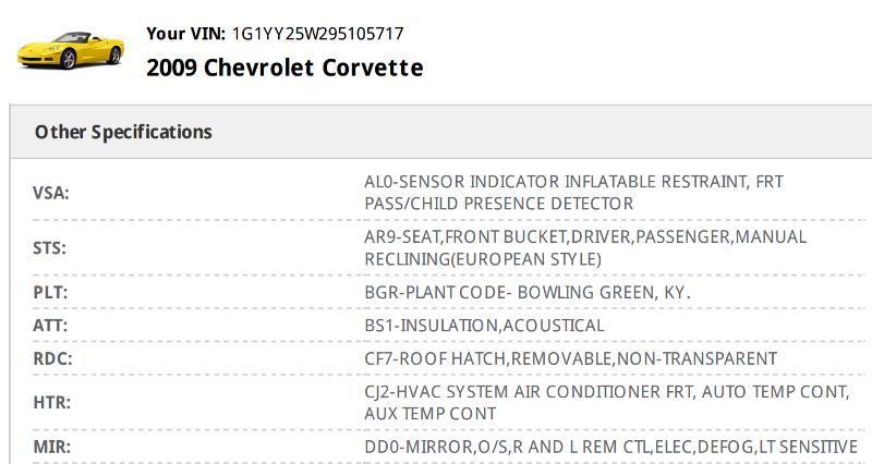 Chevrolet Corvette Coupe LT1 2009