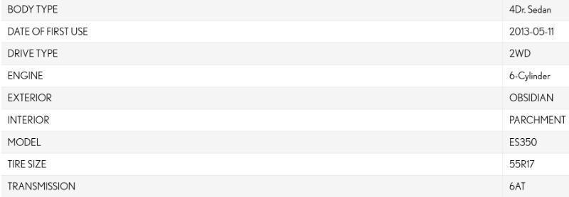 Lexus ES 350 Sedan 2013