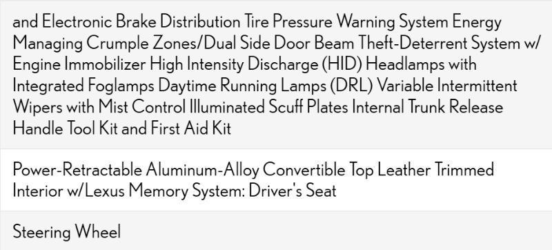 Lexus SC 430 Convertible 2005