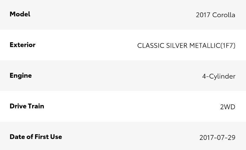 Toyota Corolla SE 4D Sedan 2017