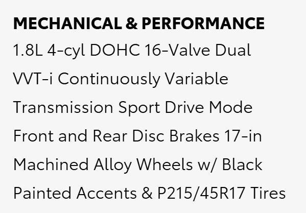 Toyota Corolla SE 4D Sedan 2017