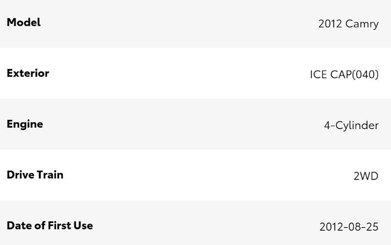 Toyota Camry XLE 2012