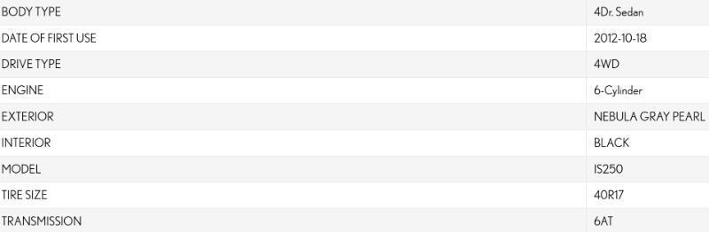 Lexus IS IS 250 AWD 2012