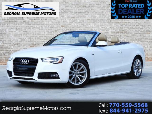 White 2016 Audi A5 2.0T quattro Premium Plus Cabriolet AWD Convertible All-Wheel Drive Automatic