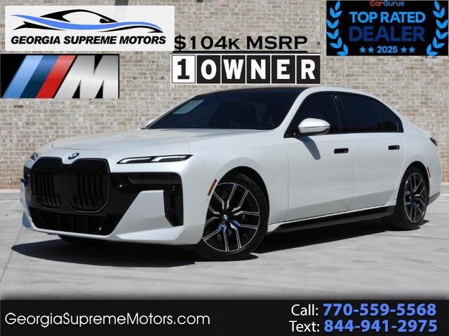 Mineral White Metallic 2024 BMW 7 Series 740i RWD Sedan Rear-Wheel Drive Automatic