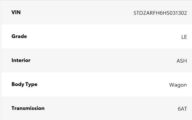 Toyota Highlander LE FWD I4 2017