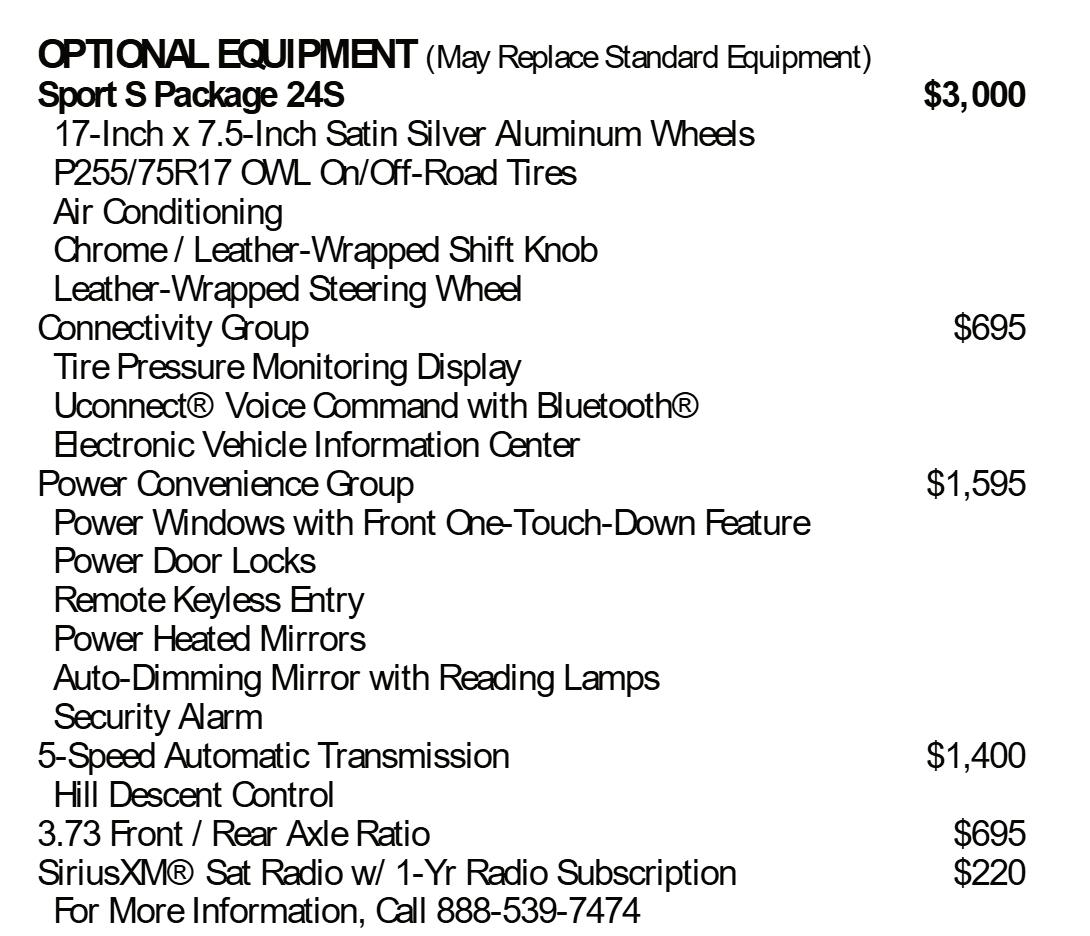 Jeep Wrangler Sport 4WD 2017