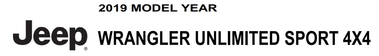 Jeep Wrangler Unlimited Sport 2019