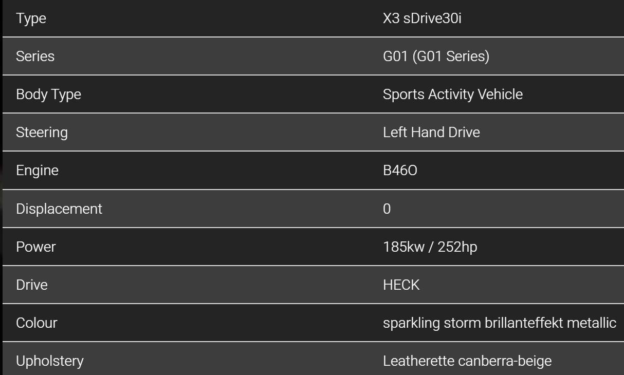 BMW X3 sDrive30i 2019