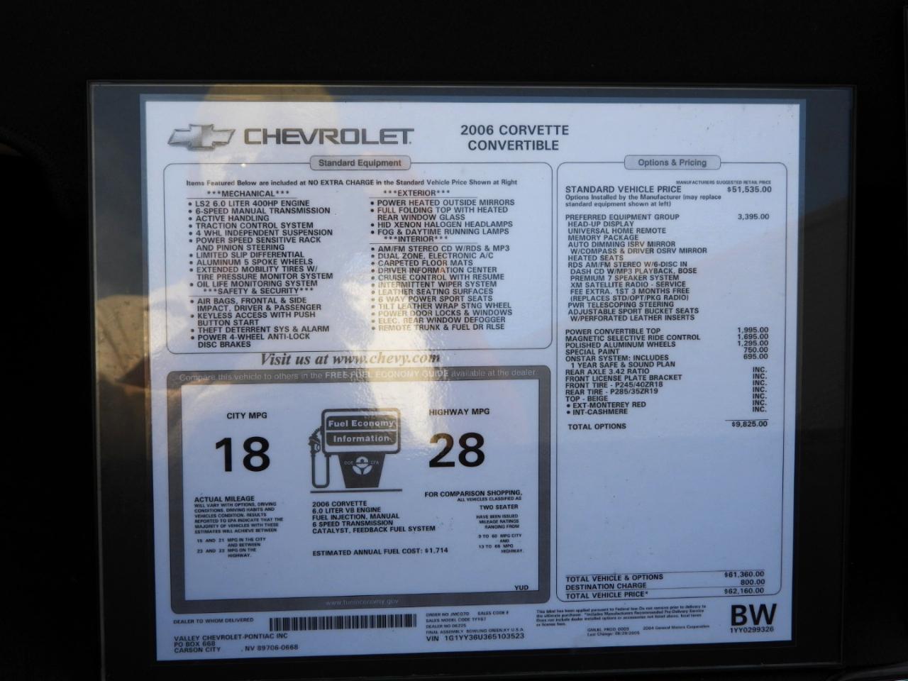 Chevrolet Corvette Convertible 2006