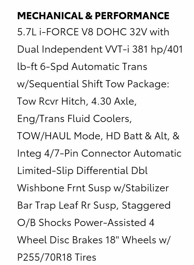 Toyota Tundra SR5 5.7L V8 Double Cab 2WD 2019