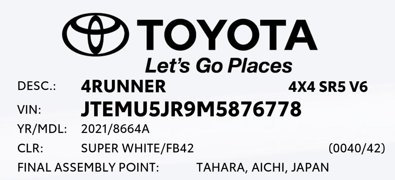 Toyota 4Runner SR5 4WD 2021