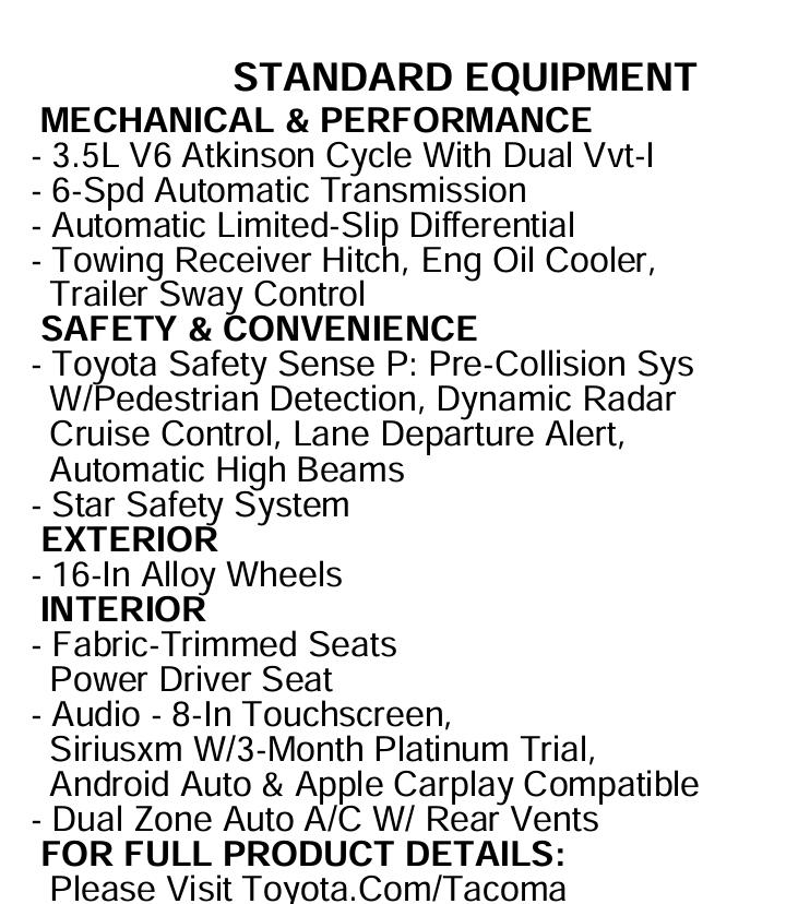 Toyota Tacoma SR5 Double Cab Long Bed V6 6AT 2WD 2022