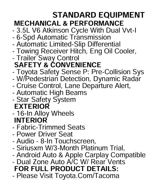 Toyota Tacoma SR5 Double Cab Long Bed V6 6AT 2WD 2022