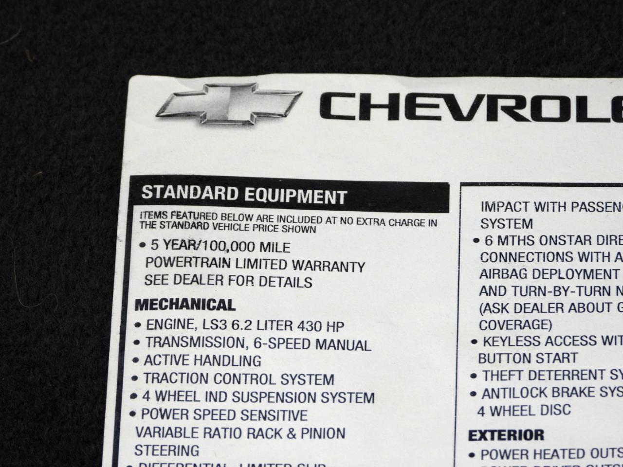 Chevrolet Corvette Preferred Coupe 2LT 2011