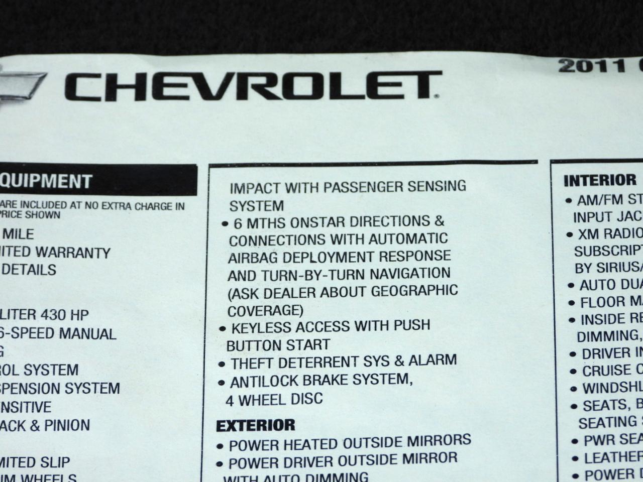 Chevrolet Corvette Preferred Coupe 2LT 2011