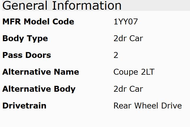 Chevrolet Corvette Preferred Coupe 2LT 2011