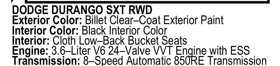 Dodge Durango SXT RWD 2018