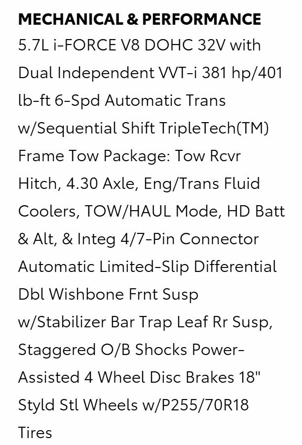 Toyota Tundra SR5 5.7L V8 CrewMax 2WD 2018
