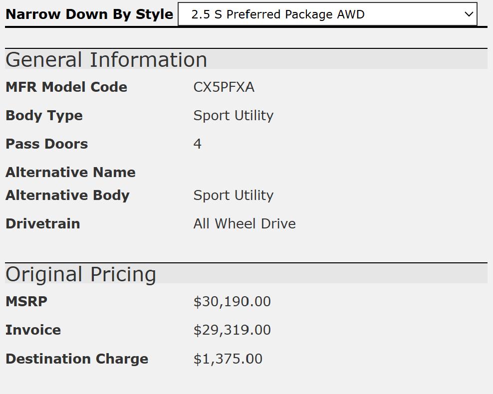 Mazda CX-5 Preferred 2023