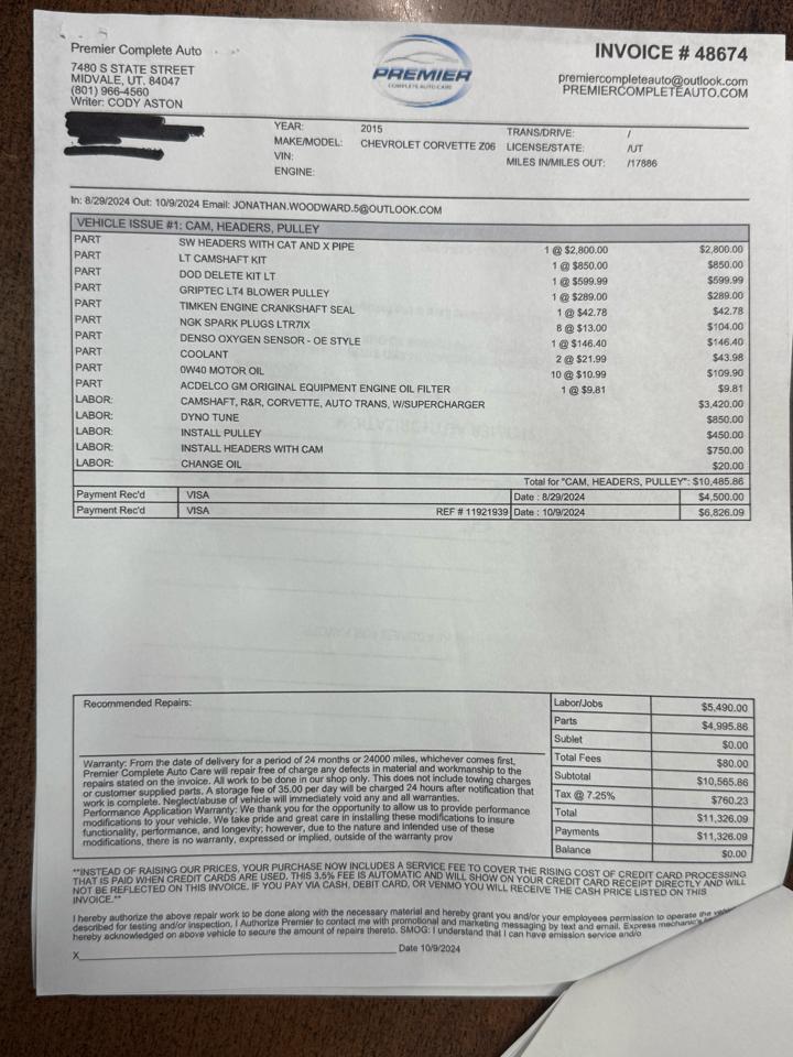 Chevrolet Corvette 2dr Z06 Cpe w/3LZ 2015