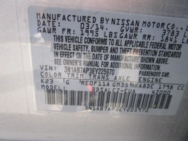 Nissan Sentra 4dr Sdn I4 CVT S 2014