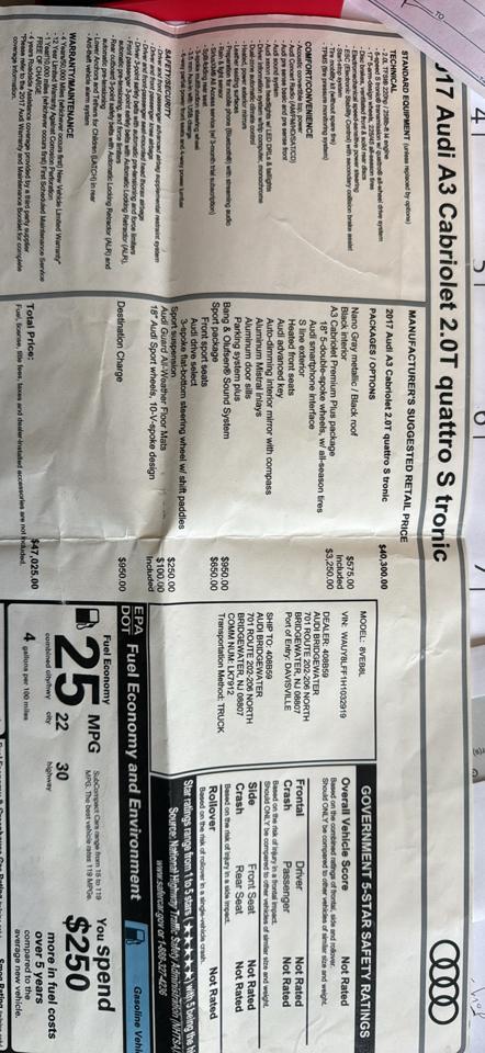 Audi A3 2.0T Premium Plus quattro S tronic 2017