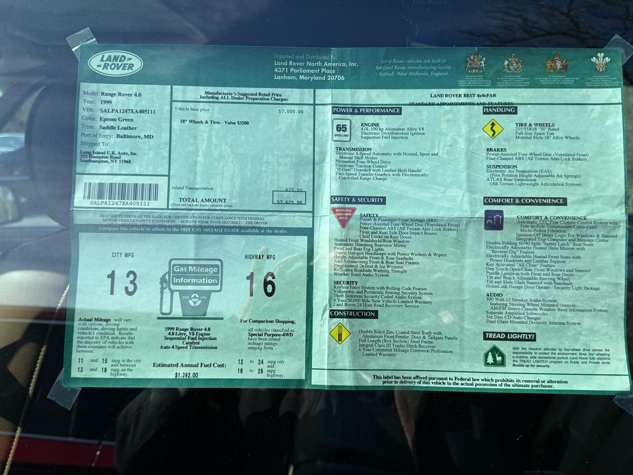 Land Rover Range Rover 4.0 SE 1999