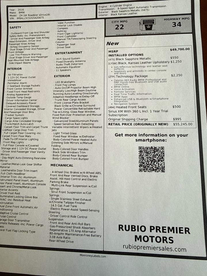 BMW Z4 sDrive28i 2016