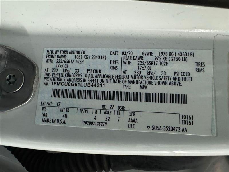 Ford Escape SE FWD 2020 Ford Escape SE FWD 2020