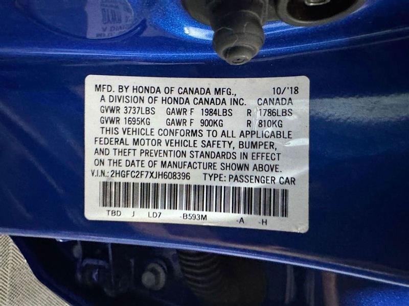 Honda Civic EX Sedan CVT 2018 Honda Civic EX Sedan CVT 2018