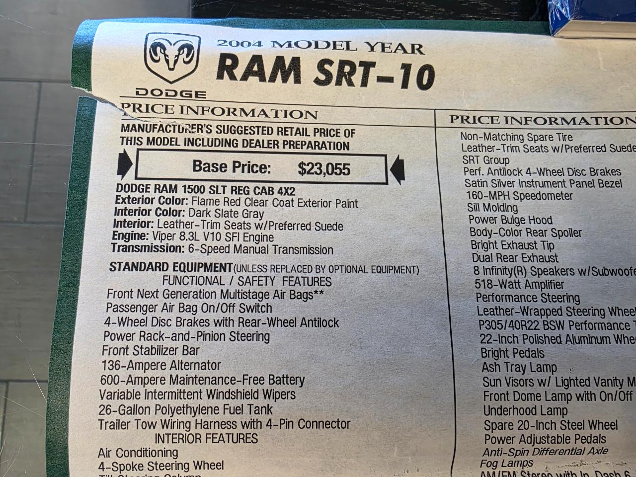 Dodge Ram 1500 SRT-10 2WD 2004