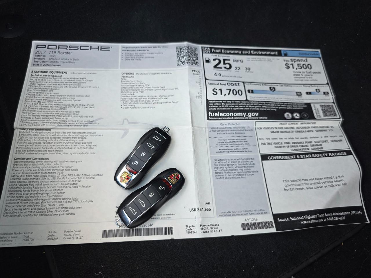 Porsche 718 Boxster Base 2017