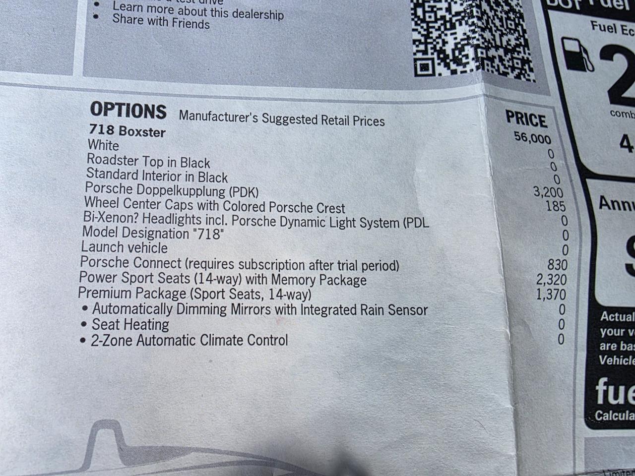 Porsche 718 Boxster Base 2017