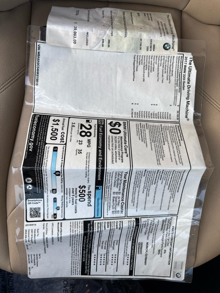 BMW 3-Series 320i Sedan 2017