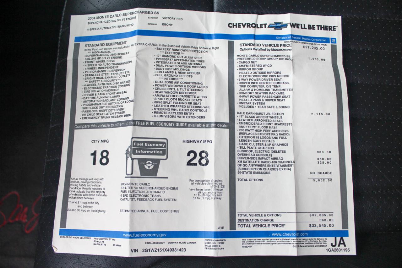 Chevrolet Monte Carlo Supercharged SS 2004