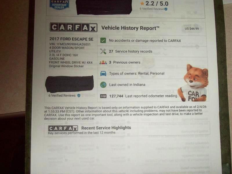 Ford Escape SE 4WD 2017