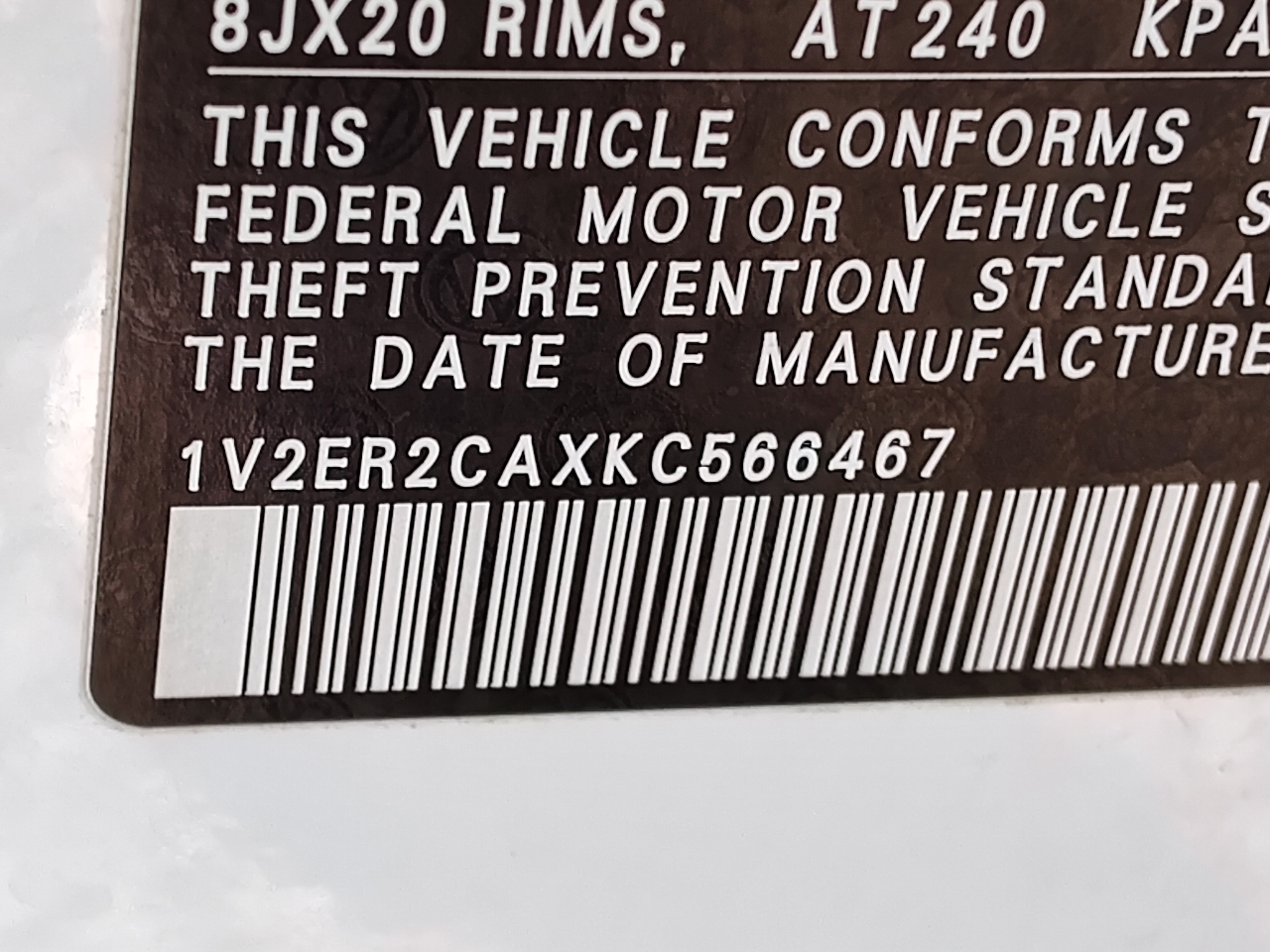 Volkswagen Atlas 3.6L V6 SEL FWD 2019