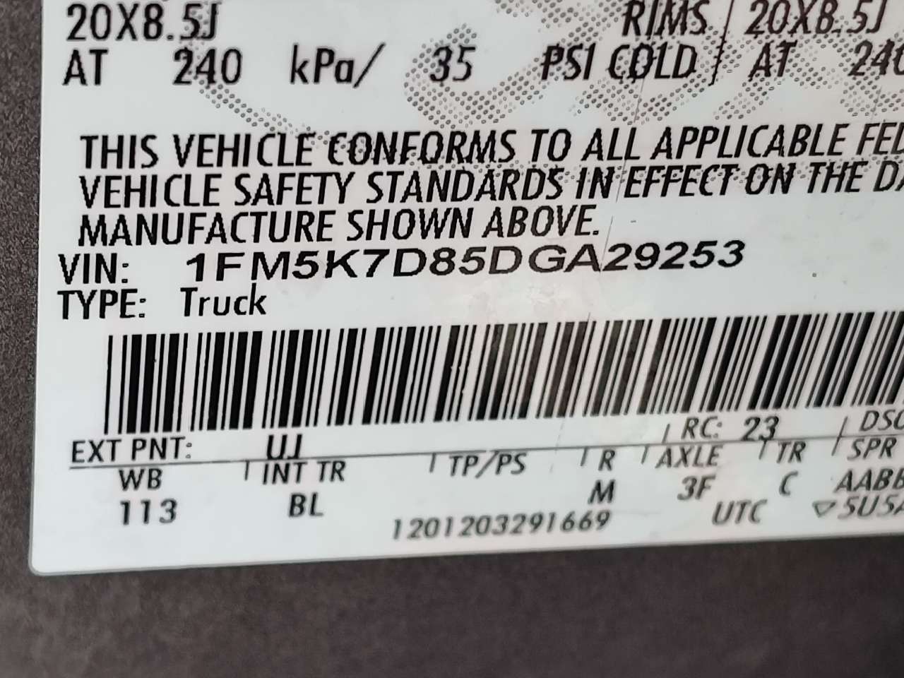 Ford Explorer FWD 4dr XLT 2013