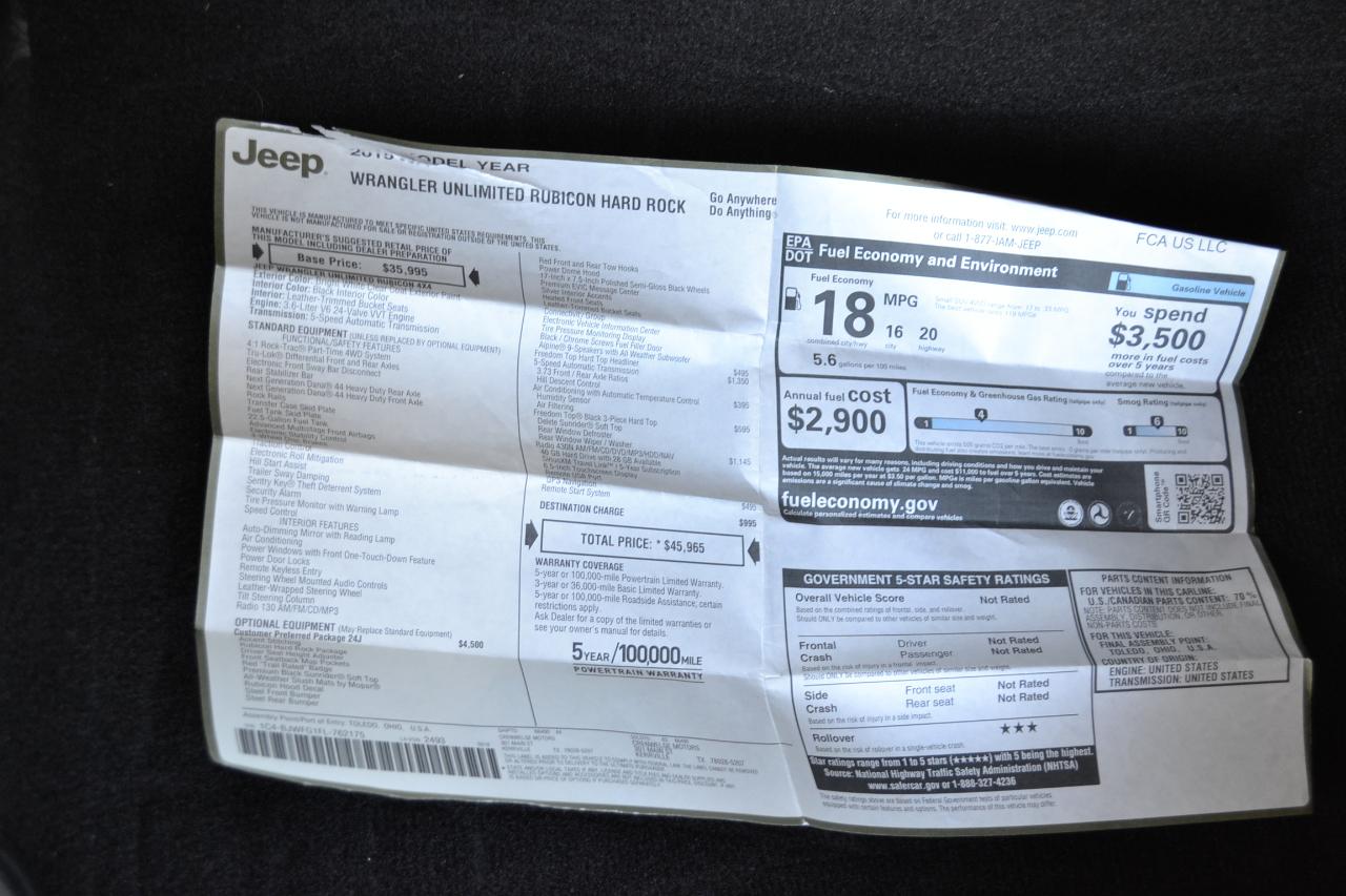 Jeep Wrangler Unlimited Rubicon 4WD 2015