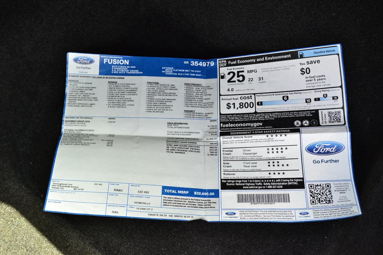 Ford Fusion SE AWD 2016